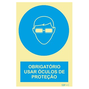 Fotoluminescente - Uso obrigatório de óculos de proteção