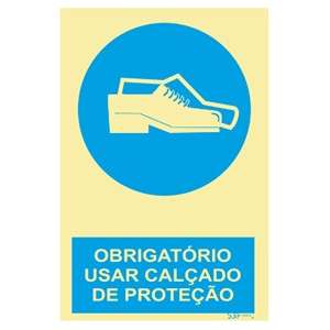 Fotoluminescente - Uso obrigatório de calçado de proteção