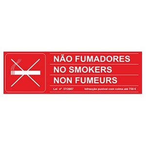 PVC Opaco- Sinal para condomínios, não fumadores