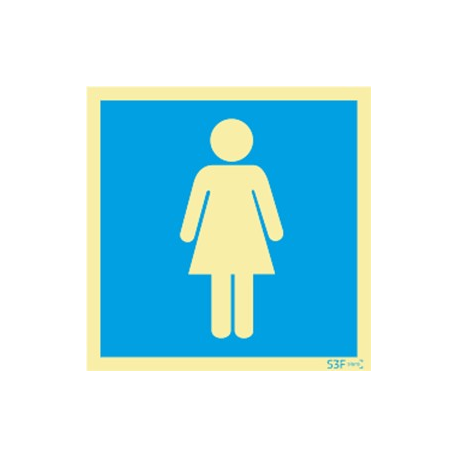 Fotoluminescente - Sinal de informação de wc feminino