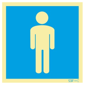 Fotoluminescente - Sinal de informação de wc masculino