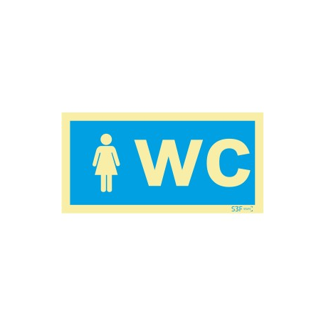 Fotoluminescente - Sinal de informação de wc feminino