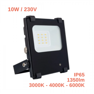 Foco Projetor LED 10W 120lm/W IP65 Slim com Detector de Movimento PIR