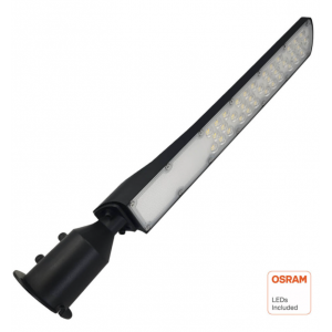 Luminária Viária LED Nebraska 100W, braço articulado, 12000lm, Osram, 3 anos de garantia