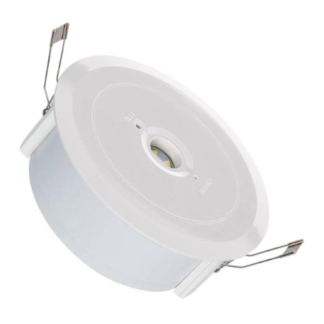 Downlight de emergência 2,5W 120lm, IP20