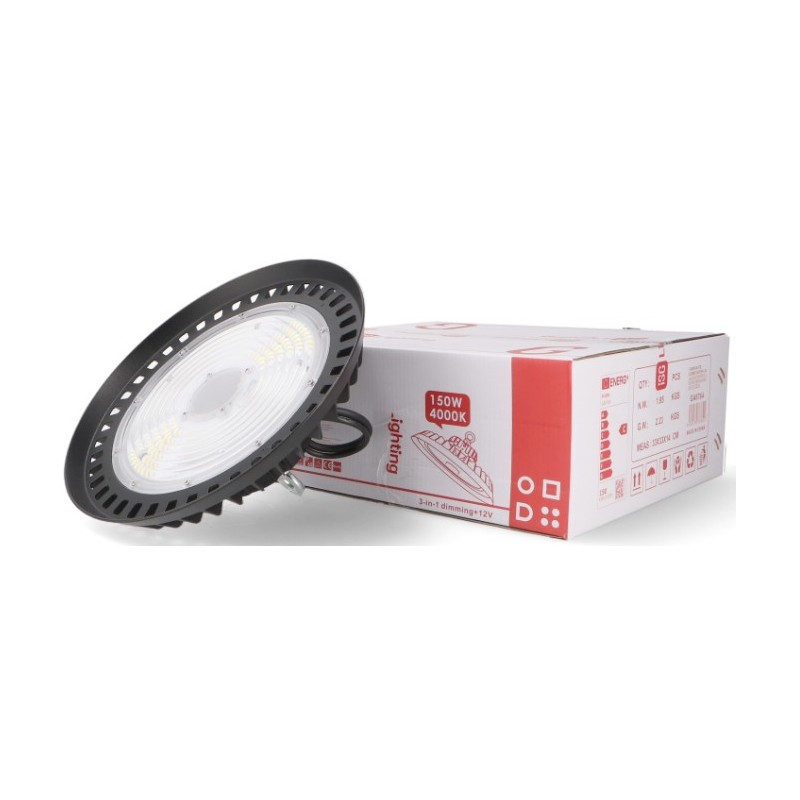 Campânula LED Europa 150W, 7 anos de garantia, ChipLED OSRAM, 18000 lúmens, regulável