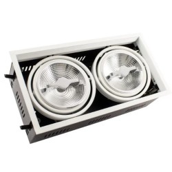 Foco downlight LED, 30, CREE-COB, Direcionável  e regulável, corte 315x155 mm, sem cintilação