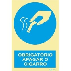 Fotoluminescente - Obrigatório apagar o cigarro