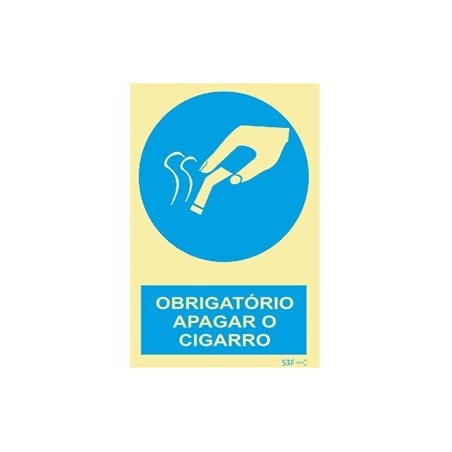 Fotoluminescente - Obrigatório apagar o cigarro