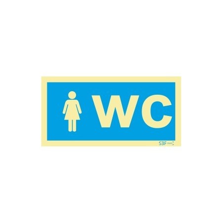 Fotoluminescente - Sinal de informação de wc feminino