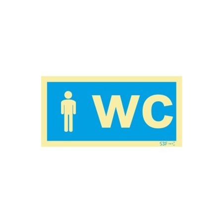 Fotoluminescente - Sinal de informação de wc masculino