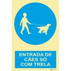 Fotoluminescente - Uso obrigatório de cães só com trela