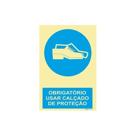 Fotoluminescente - Uso obrigatório de calçado de proteção