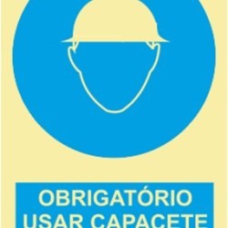 Fotoluminescente - Uso obrigatório de capacete de proteção