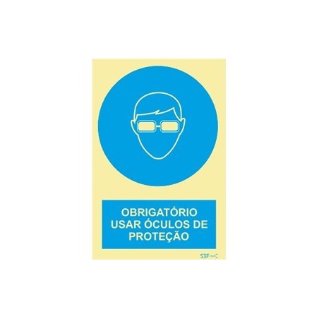 Fotoluminescente - Uso obrigatório de óculos de proteção