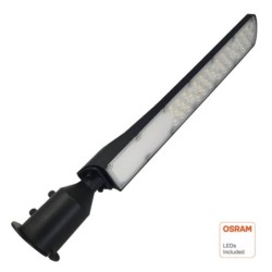 Luminária Viária LED Nebraska 100W, braço articulado, 12000lm, Osram, 3 anos de garantia