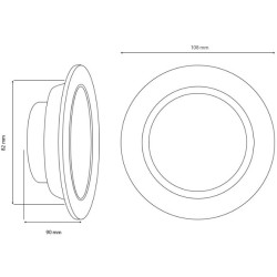 Downlight, 7W, corte Ø82mm, diâmetro Ø108mm, Alumínio escovado, 600lm, IP20