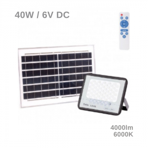 Projetor LED Solar 40W Painel Solar/Bateria