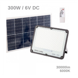 Projetor LED Solar 300W Painel Solar/Bateria