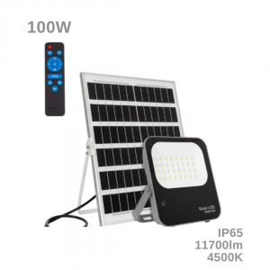 Foco Projetor LED 100W Solar 170 lm/W IP65 com Controlo Remoto