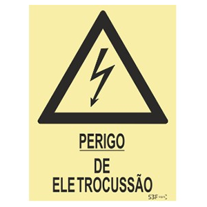 Sinal de perigo de eletrocussão